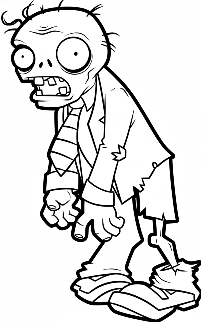 Plants vs. Zombies kleurplaat 10 zombie bureauwerker plants vs zombies kleurplaat