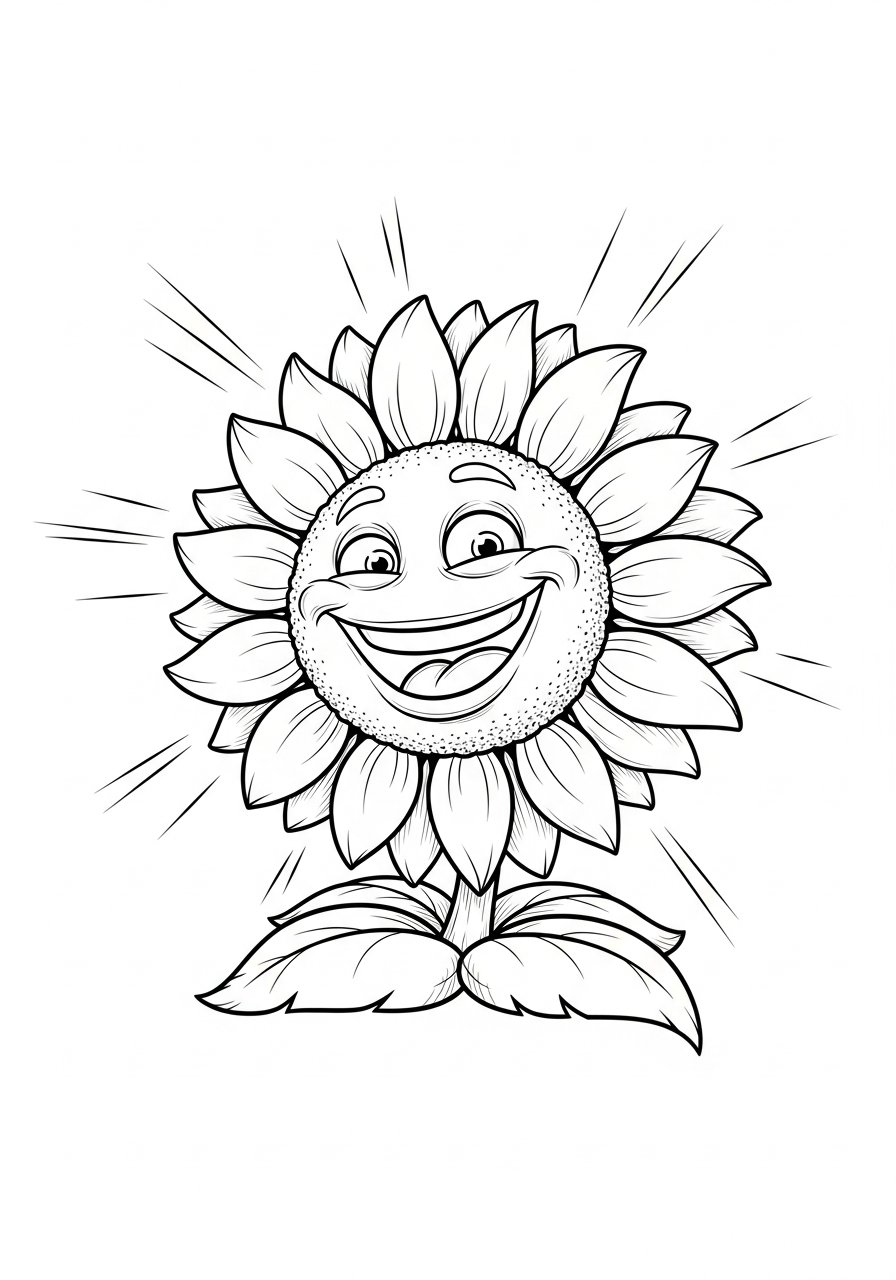 zonnebloem plant kleurplaat