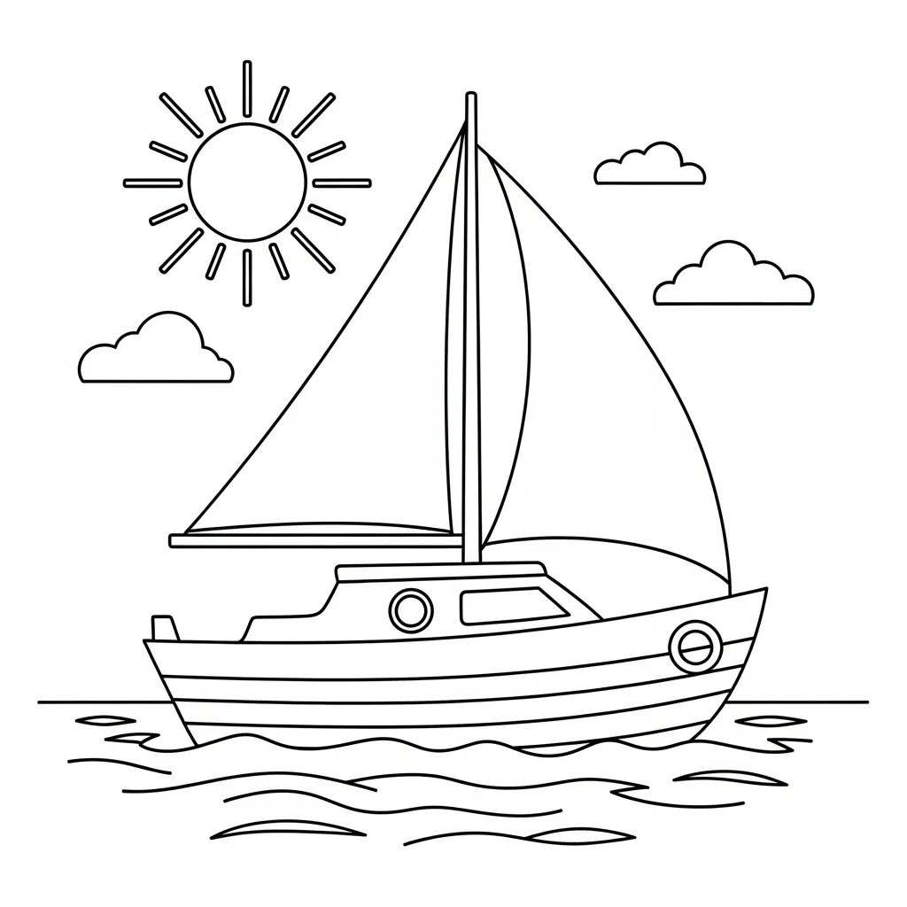 Coloring page Boat 1