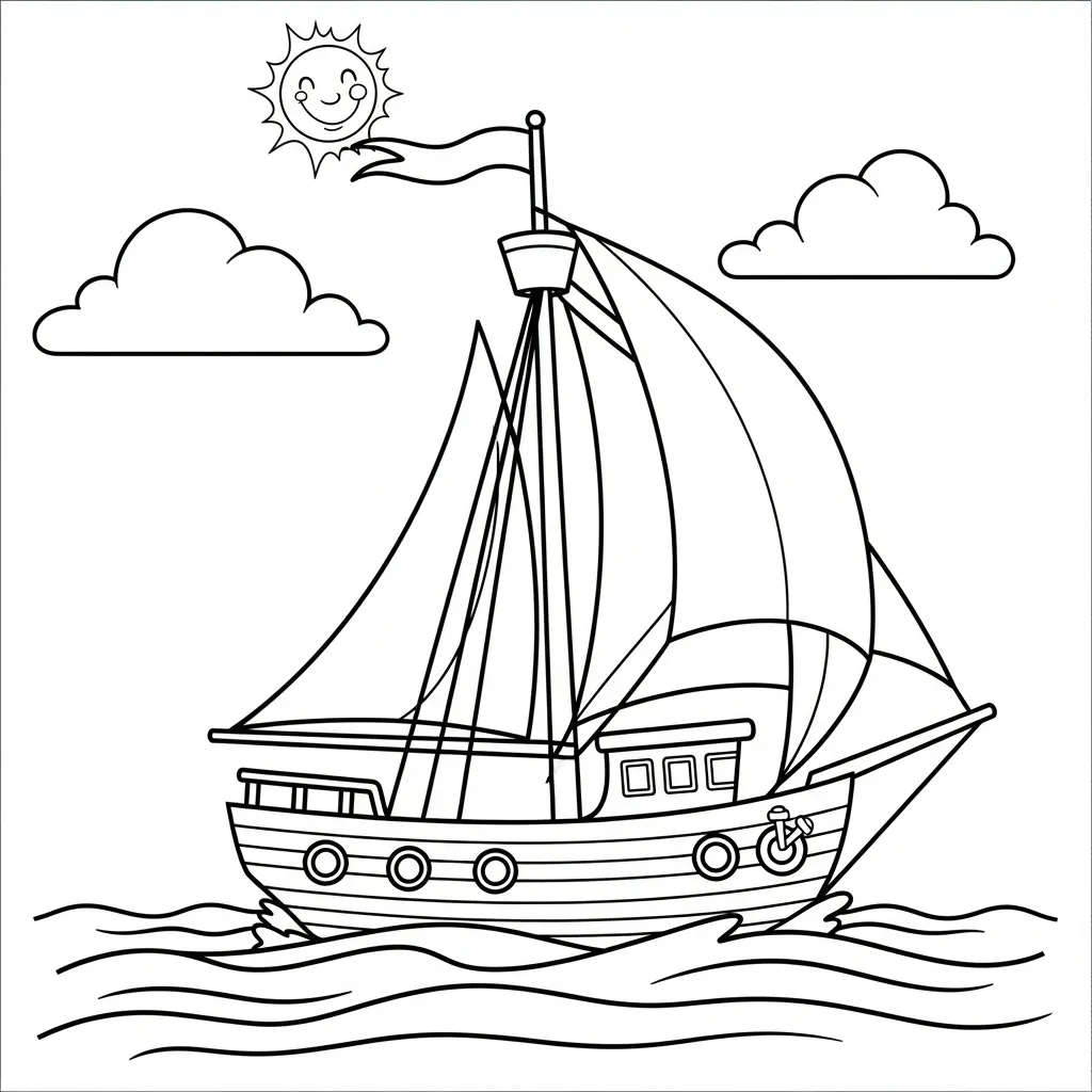Coloring page Boat 2