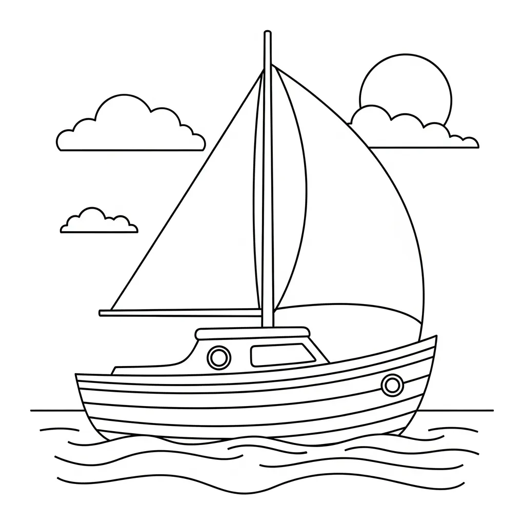 Coloring page Boat 3