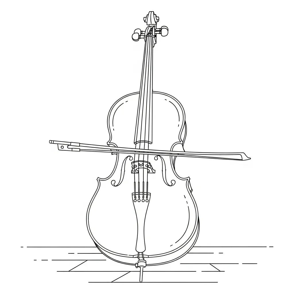 Kleurplaat Cello 9 Kleurplaat Cello 1
