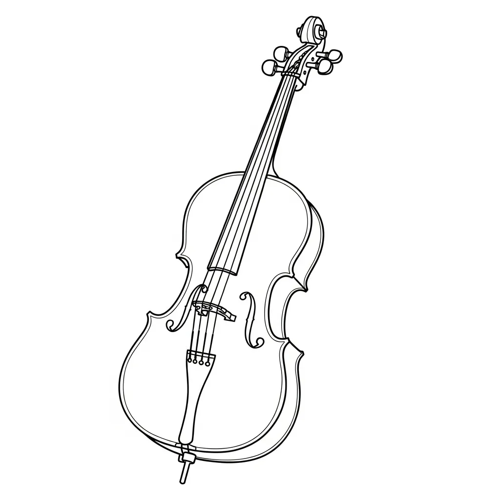 Kleurplaat Cello 8 Kleurplaat Cello
