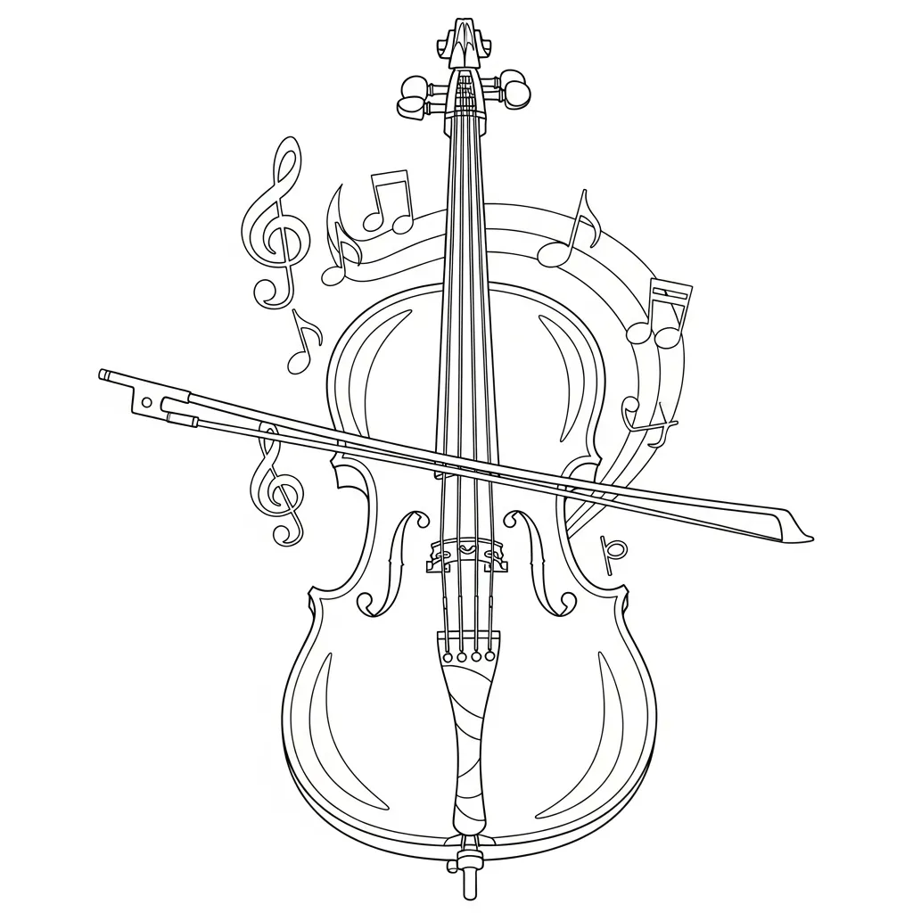 Kleurplaat Cello 10 Kleurplaat Cello 2