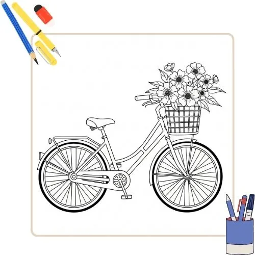 Kleurplaat Fiets thumbnail