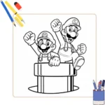 Kleurplaat Mario en Luigi thumbnail