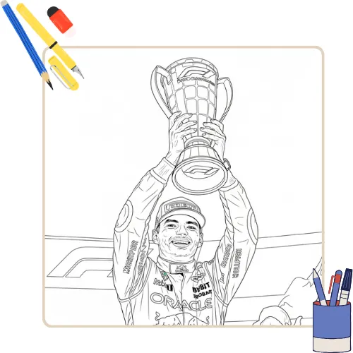 Kleurplaat Max Verstappen thumbnail