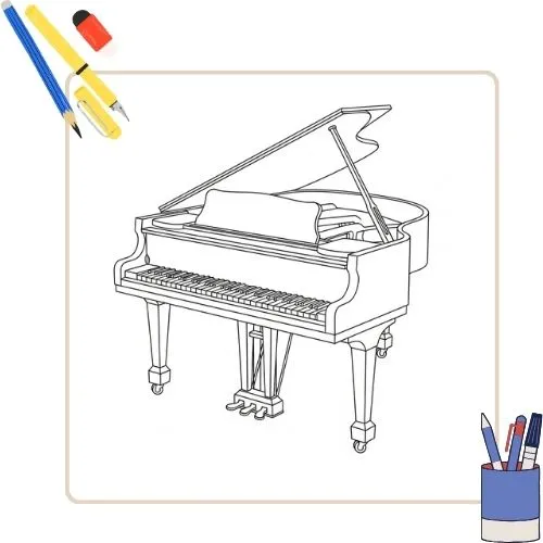 Piano Kleurplaat thumbnail