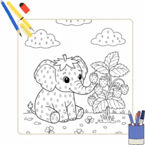 Strawberry Elephant Kleurplaat 74 Strawberry Elephant Kleurplaat thumbnail