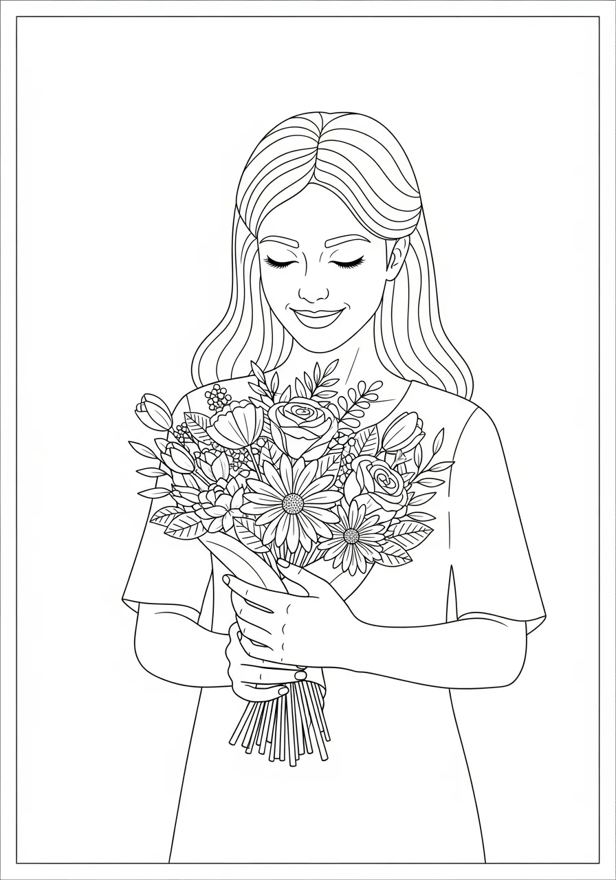 Kleurplaat Verjaardag Mama 10 bloemen voor mama kleurplaat