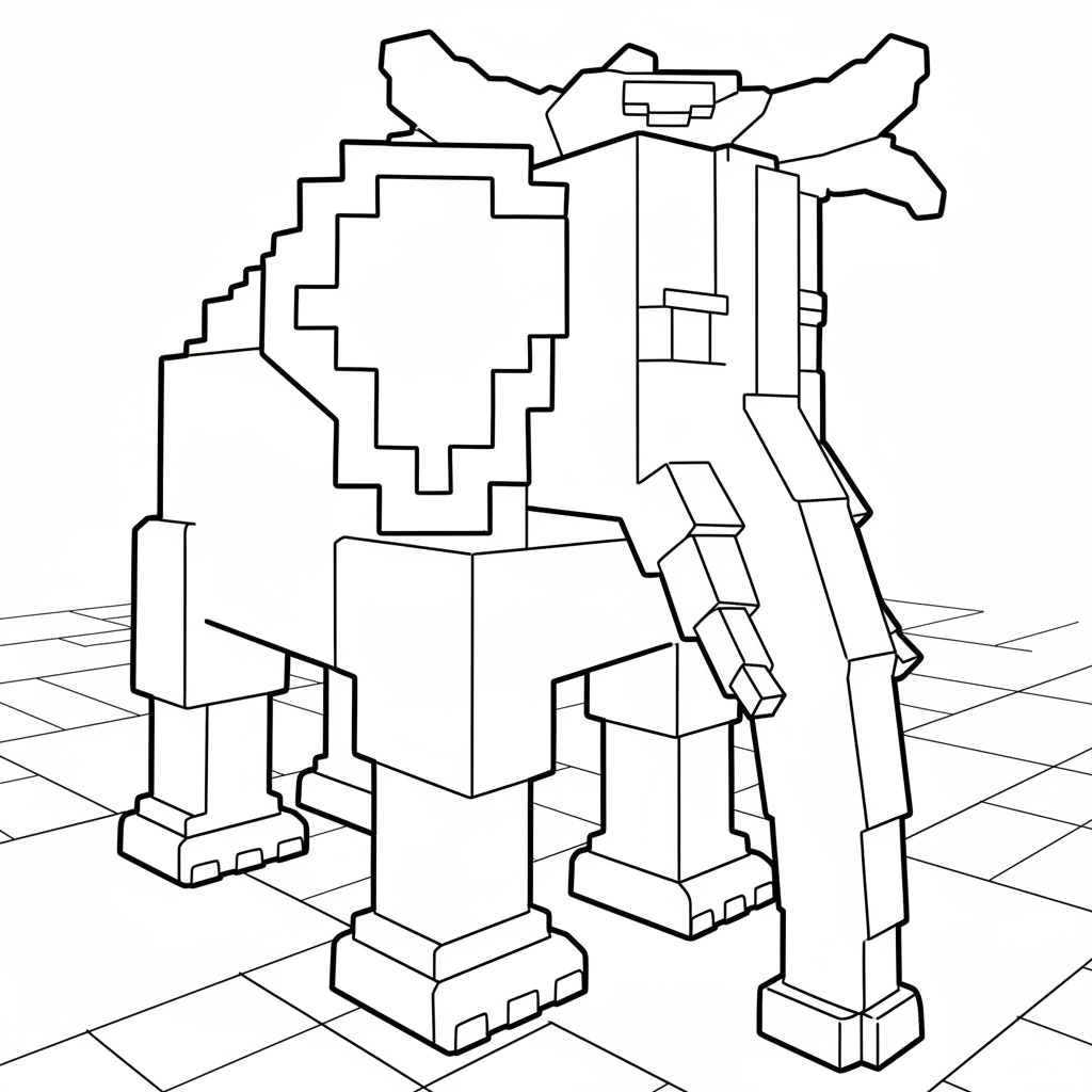 Strawberry Elephant Kleurplaat 18 blokvormige strawberry elephant tekening kleurplaat