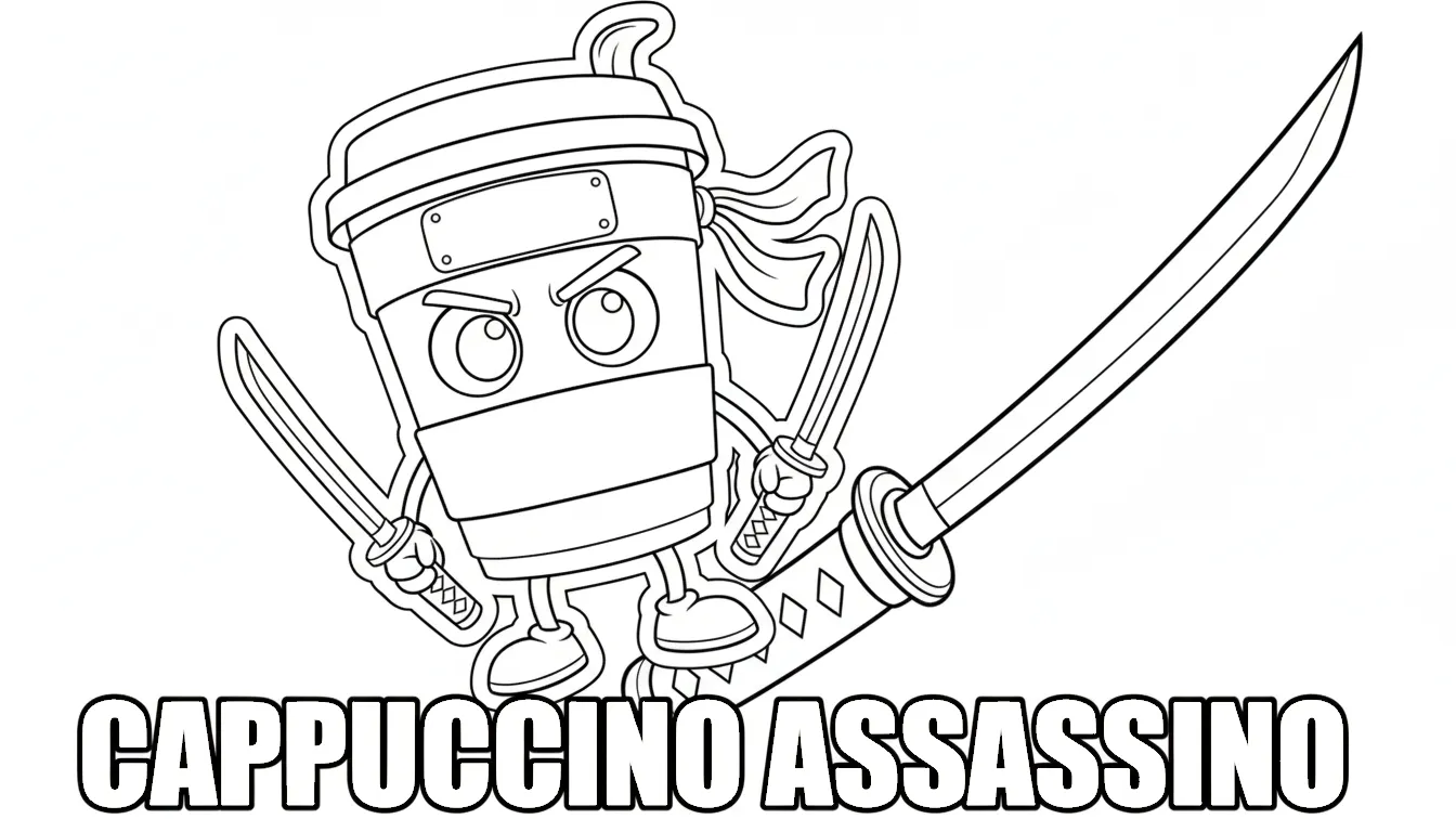 Cappuccino Assassino Kleurplaat 9 cappuccino assassino cartoon samurai kleurplaat