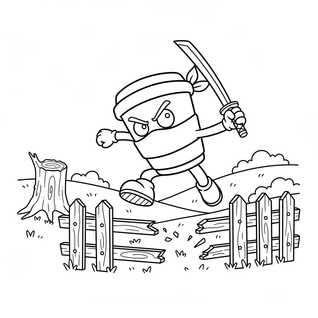 Cappuccino Assassino Kleurplaat 12 cappuccino assassino houten hek sprong aanval kleurplaat