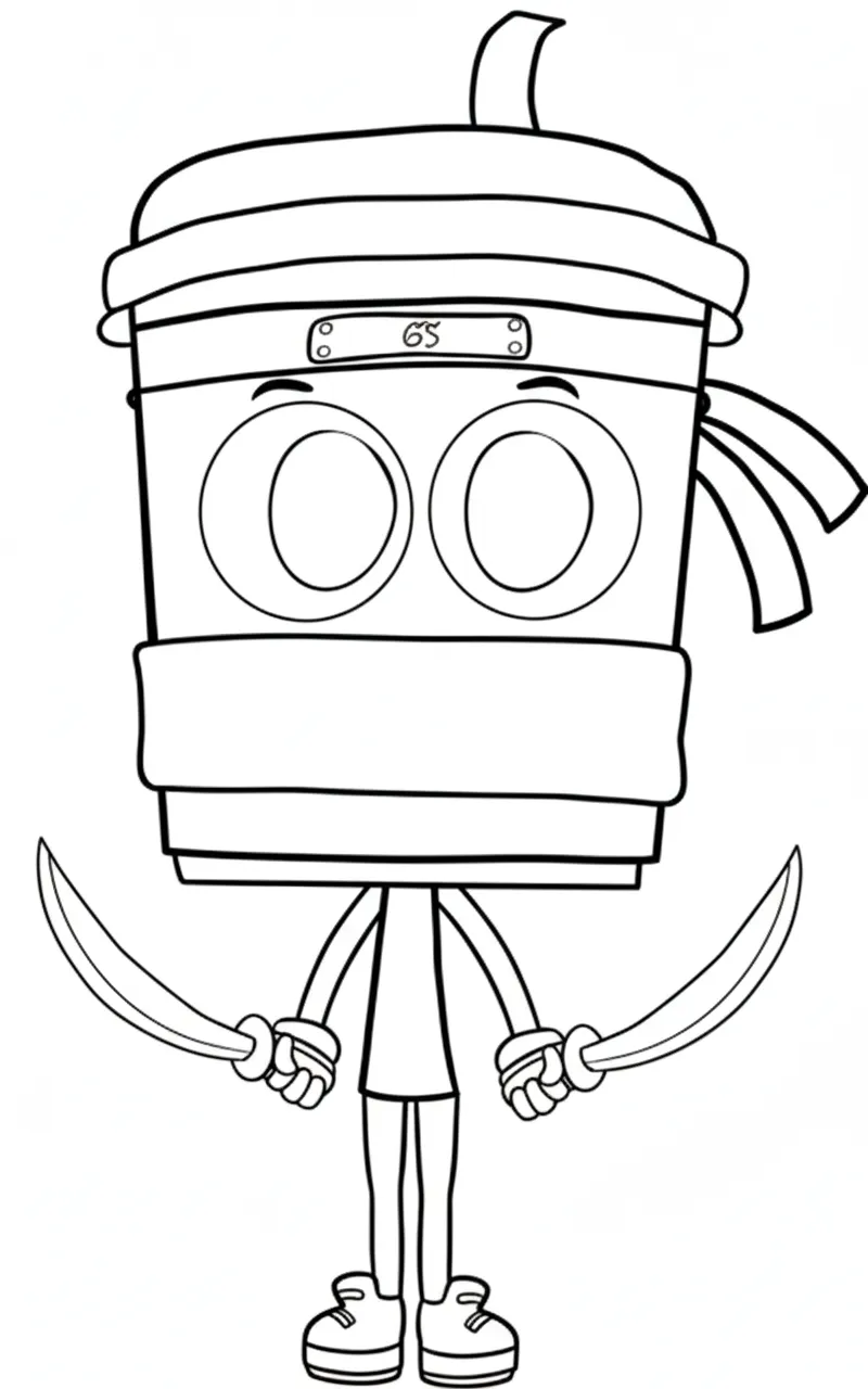 Cappuccino Assassino Kleurplaat 13 cappuccino assassino lange figuur met zwaarden kleurplaat