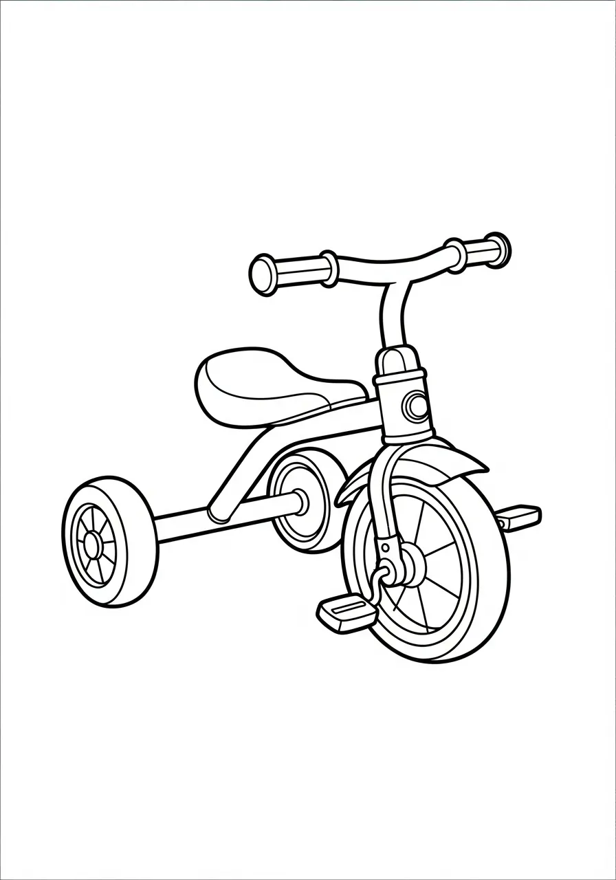 driewieler voor peuters eenvoudige fiets kleurplaat