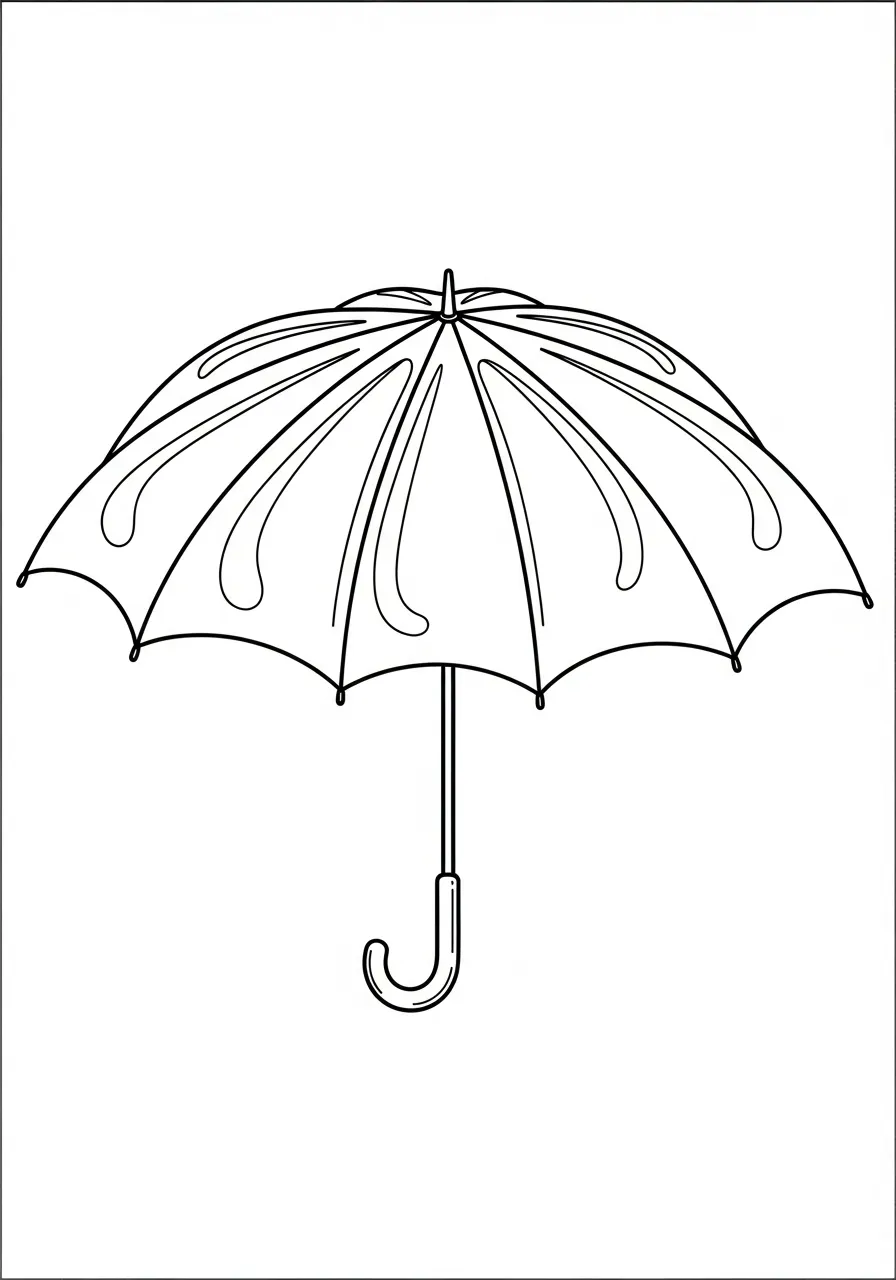 Paraplu Kleurplaat 11 druppelvormig patroon op paraplu kleurplaat