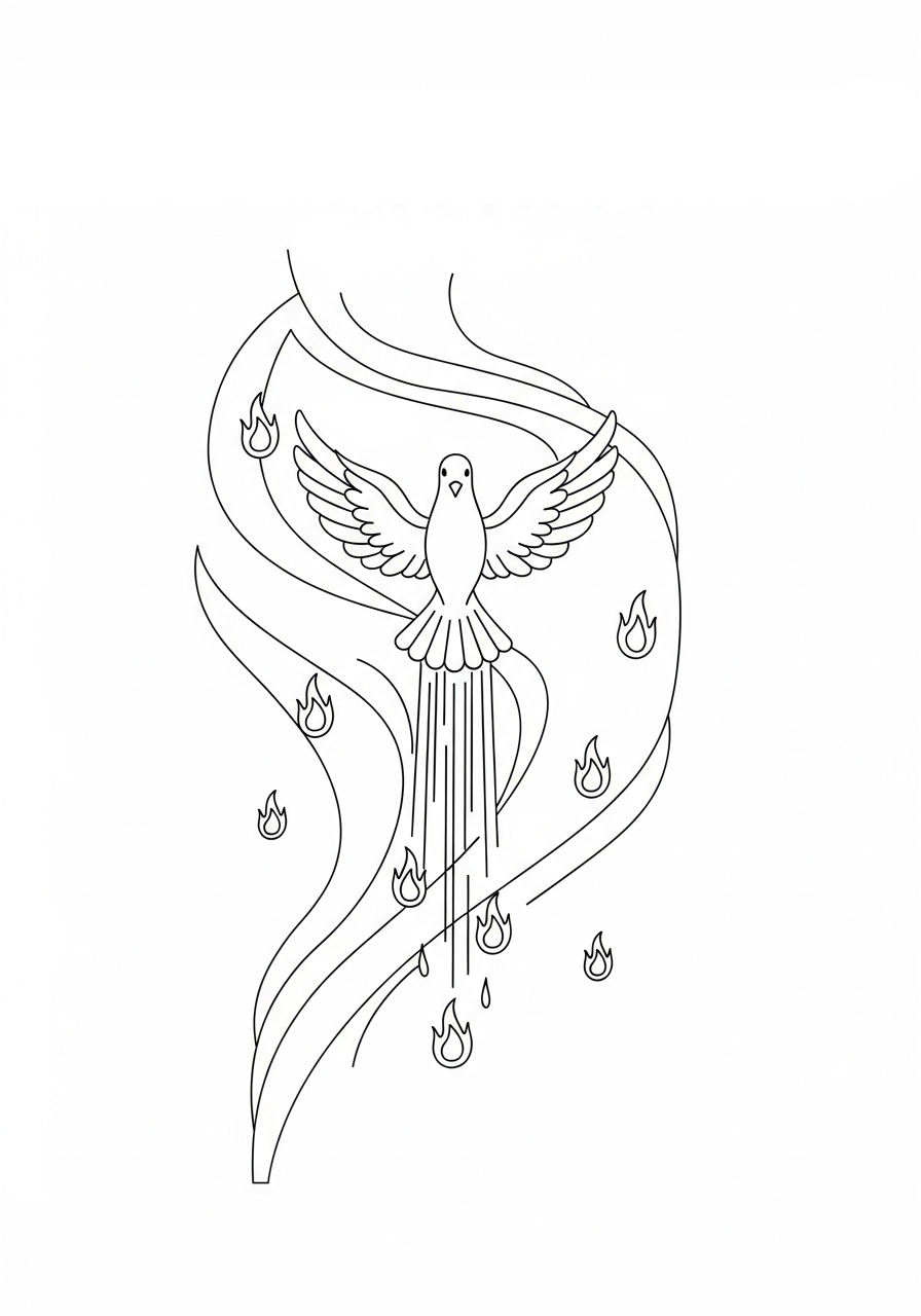 Pinksteren Kleurplaat 9 duif van de heilige geest kleurplaat