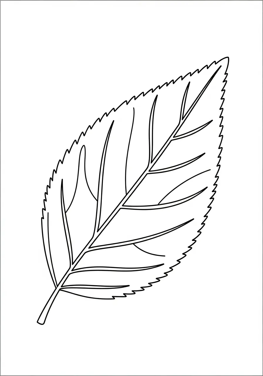 Kleurplaat Bladeren 21 eenvoudig blad tekening kleurplaat