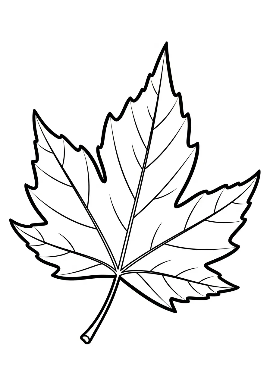 Kleurplaat Bladeren 18 esdoornblad scherpe punten kleurplaat