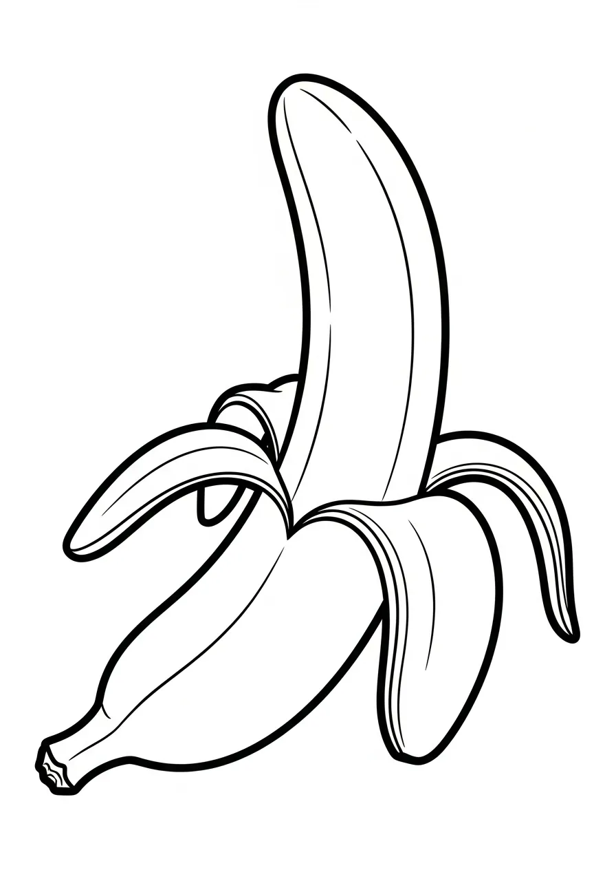 geopende banaan kleurplaat
