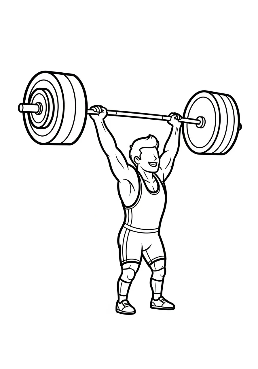Kleurplaat Olympische Spelen 17 gewichtheffen atleet kleurplaat