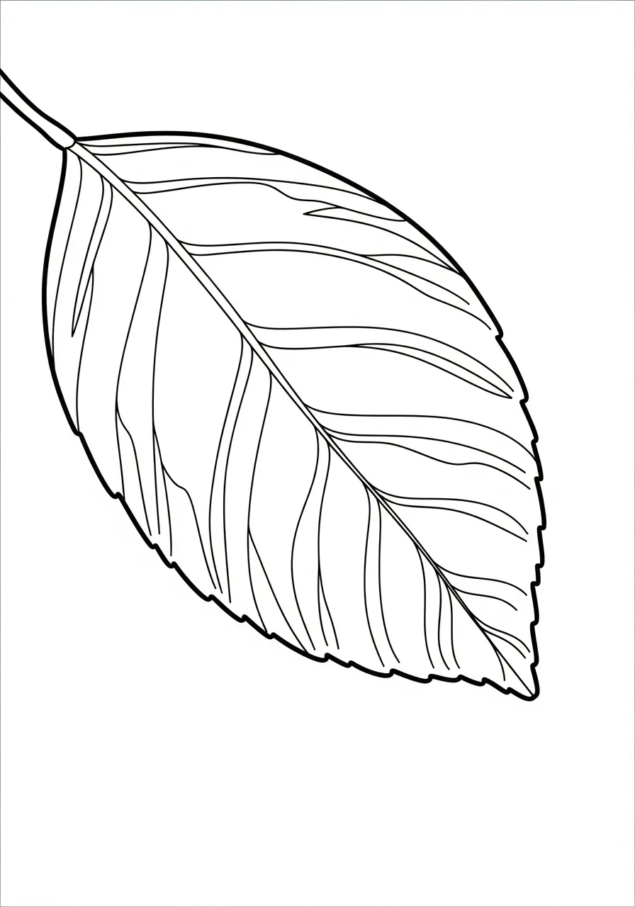 Kleurplaat Bladeren 16 groot blad illustratie kleurplaat