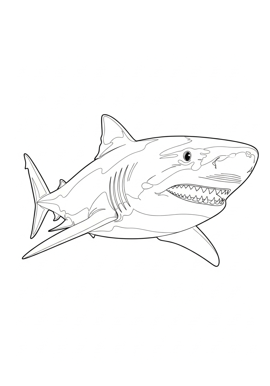 Haai Kleurplaat 20 haai in de oceaan kleurplaat