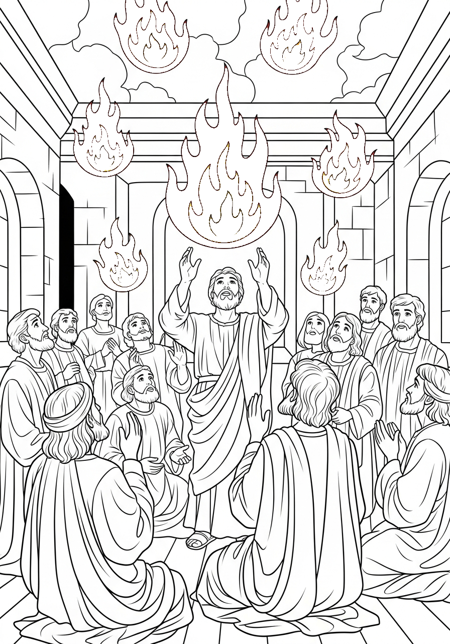 Pinksteren Kleurplaat 10 het wonder van pinksteren kleurplaat