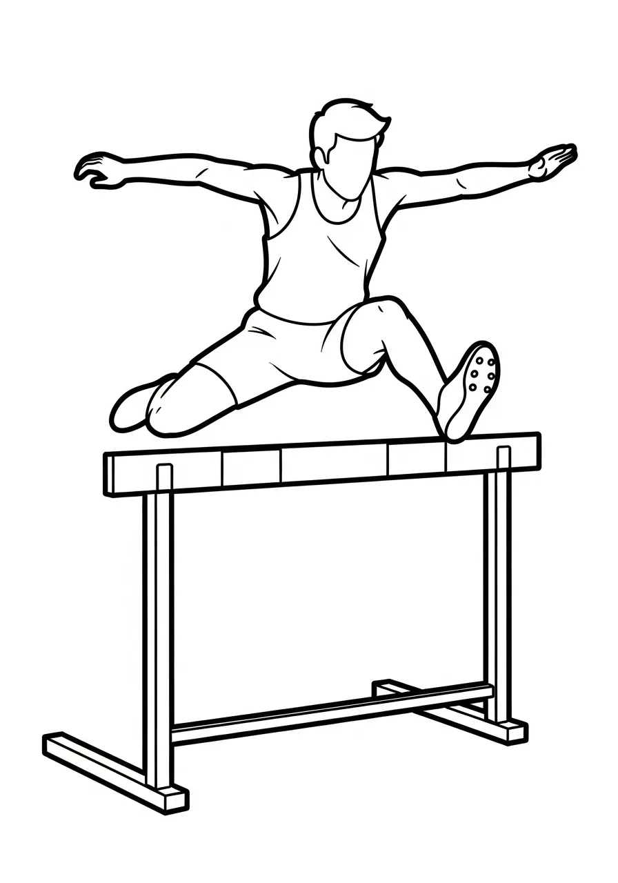 Kleurplaat Olympische Spelen 21 hordeloper springt kleurplaat