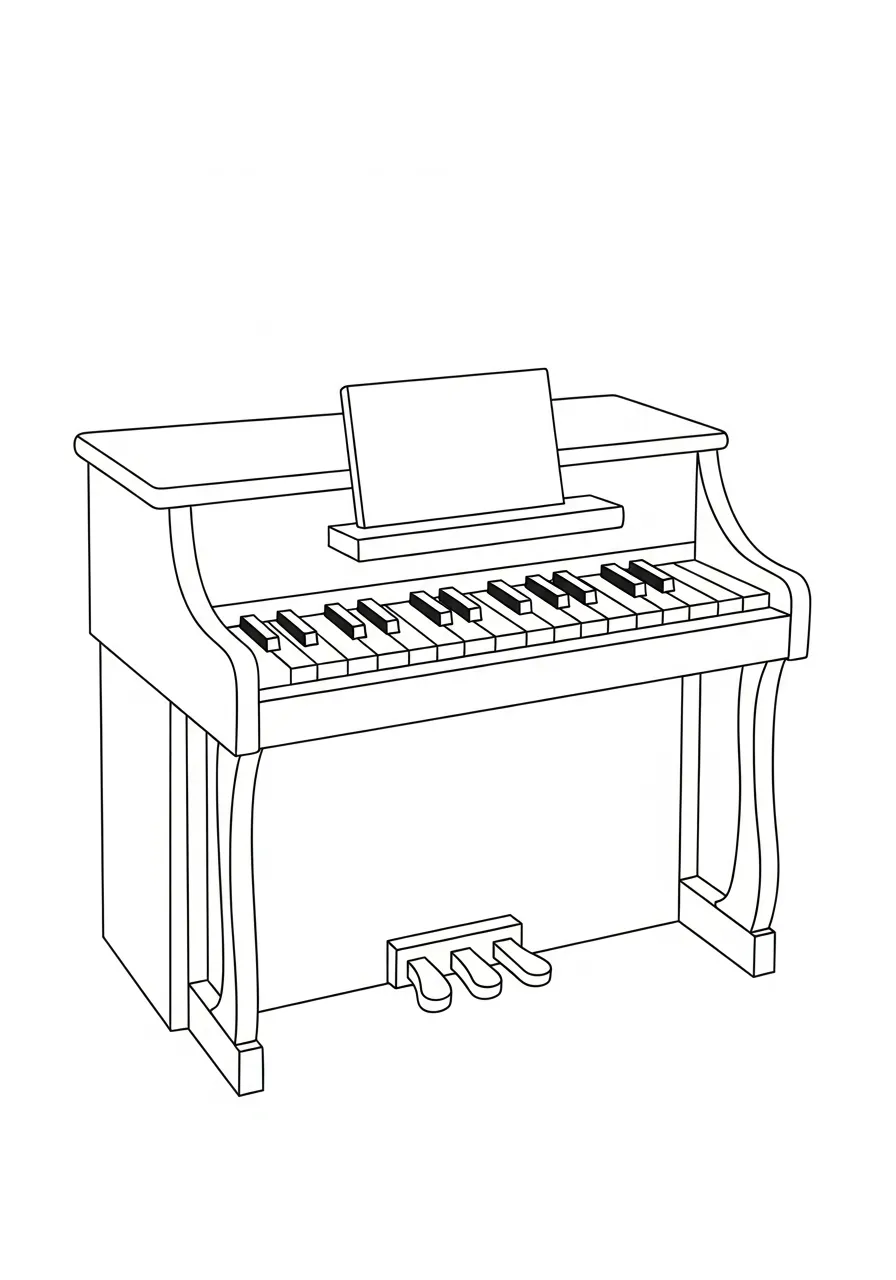 Piano Kleurplaat 15 klassieke piano illustratie kleurplaat