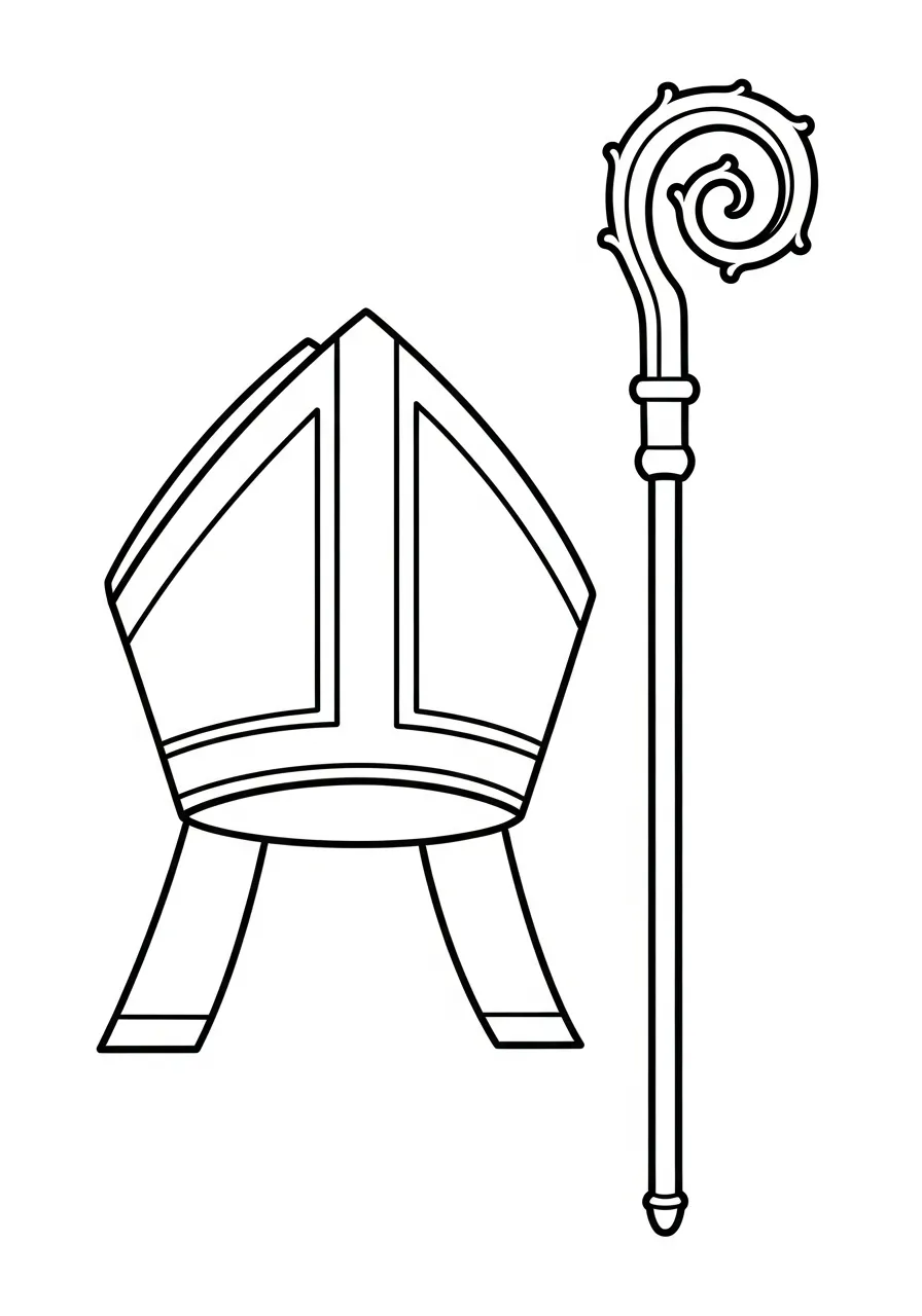 mijter en staf sint kleurplaat