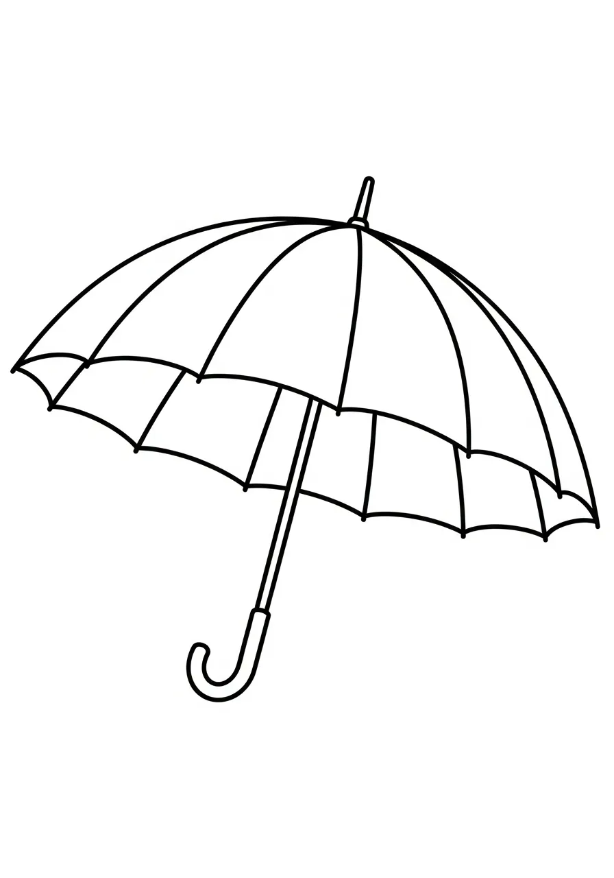 Paraplu Kleurplaat 24 open paraplu in de wind kleurplaat
