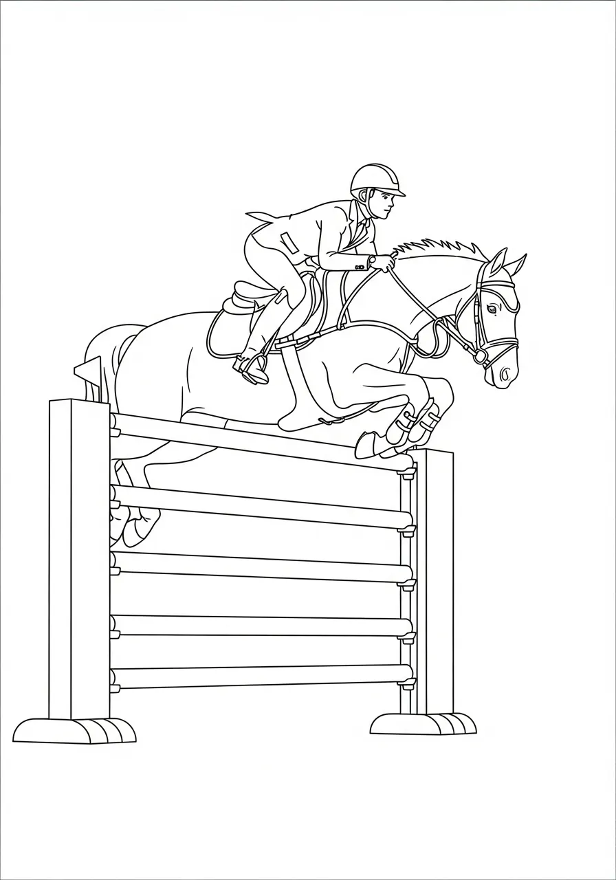 Kleurplaat Olympische Spelen 27 paardensport springen kleurplaat
