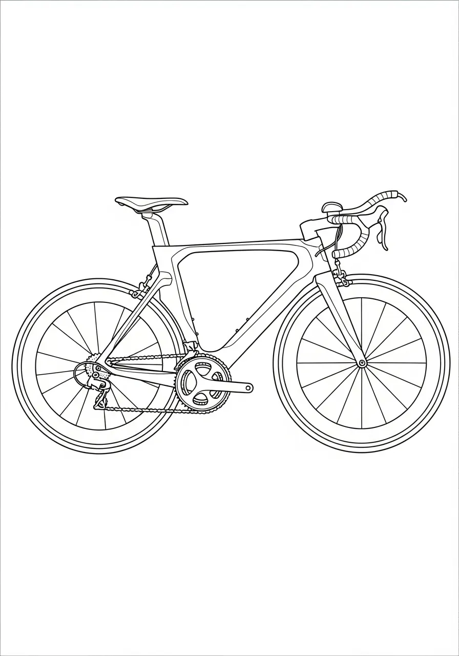 racefiets modern en snel aerodynamisch model kleurplaat