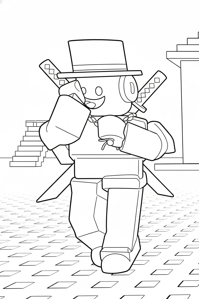 Kleurplaat Roblox Sammy 8 roblox sammy avontuur staand kleurplaat