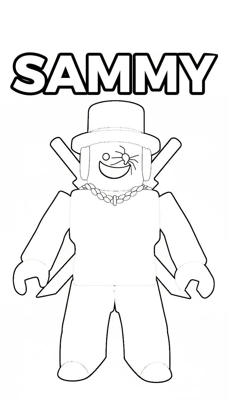 Kleurplaat Roblox Sammy 17 roblox sammy rennend op plein kleurplaat