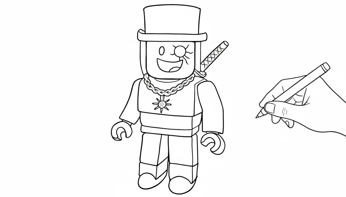 Kleurplaat Roblox Sammy 22 roblox sammy twee zwaarden op rug kleurplaat