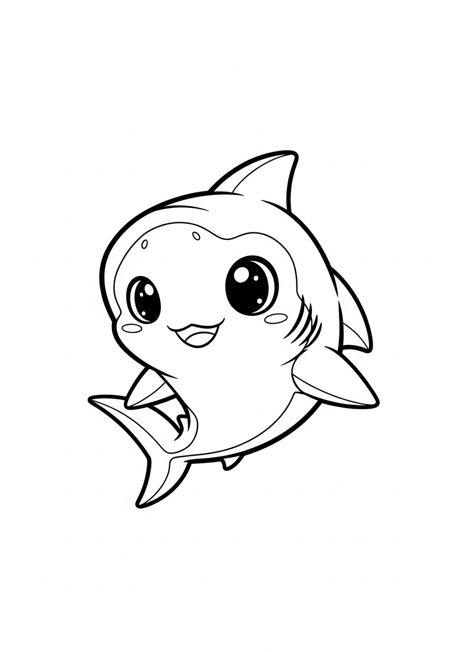 Haai Kleurplaat 13 schattige baby haai kleurplaat
