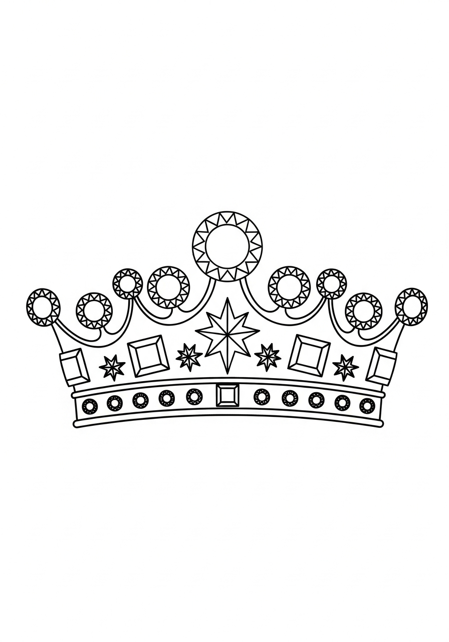 Kroon Kleurplaat 14 sierlijke edelsteen kroon kleurplaat