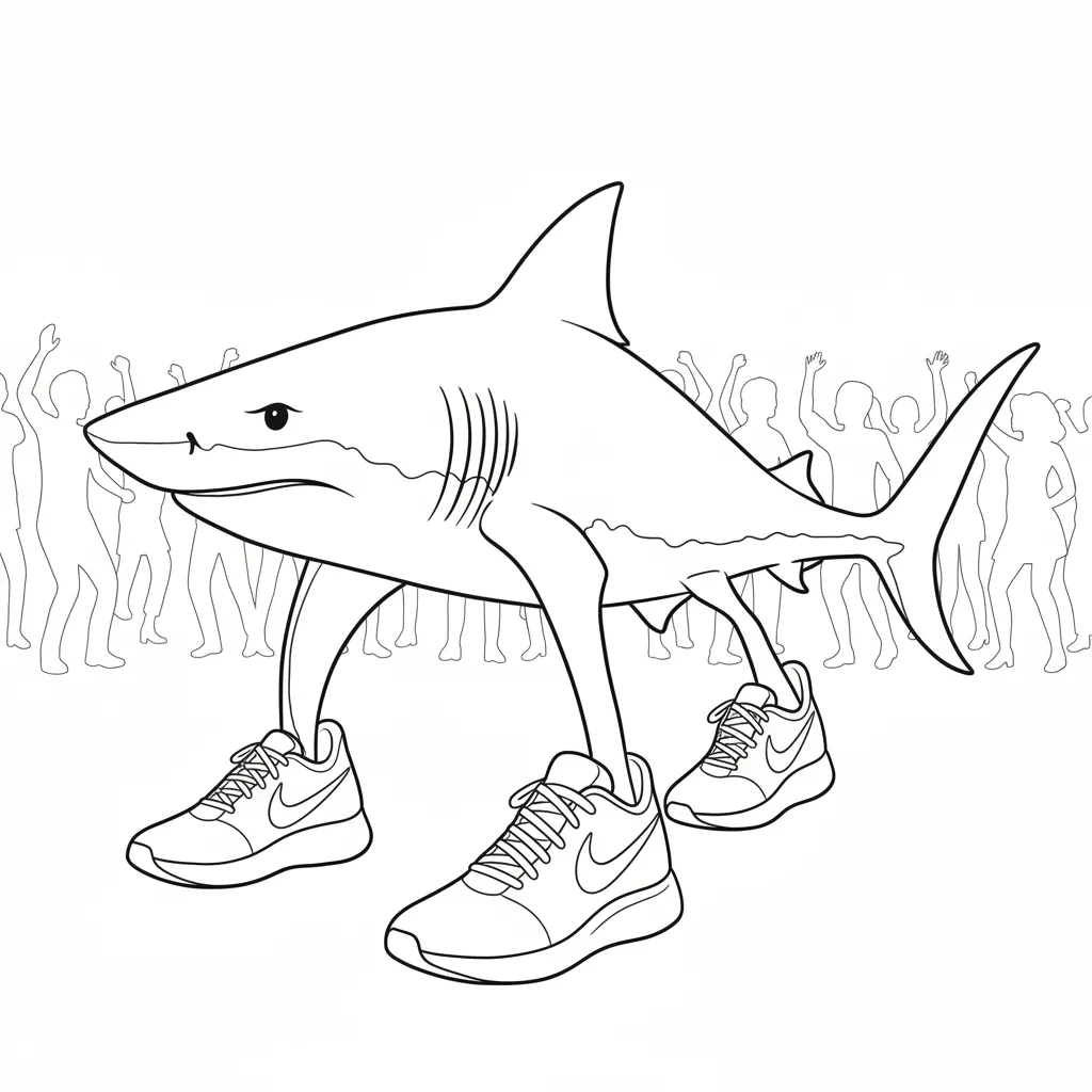 Kleurplaat Tralalero Tralala 16 tralalero tralala haai in de stad kleurplaat