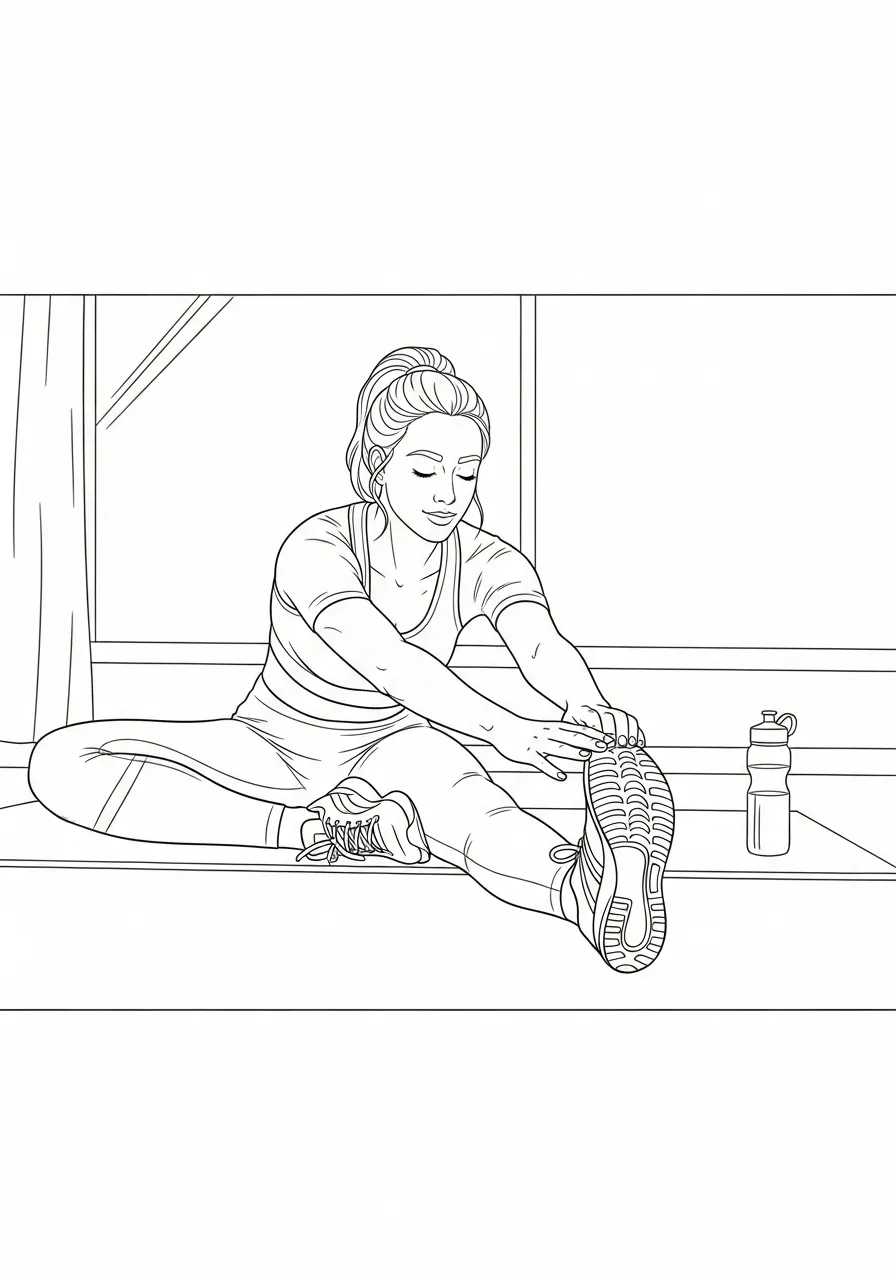 turnster doet rekoefeningen kleurplaat