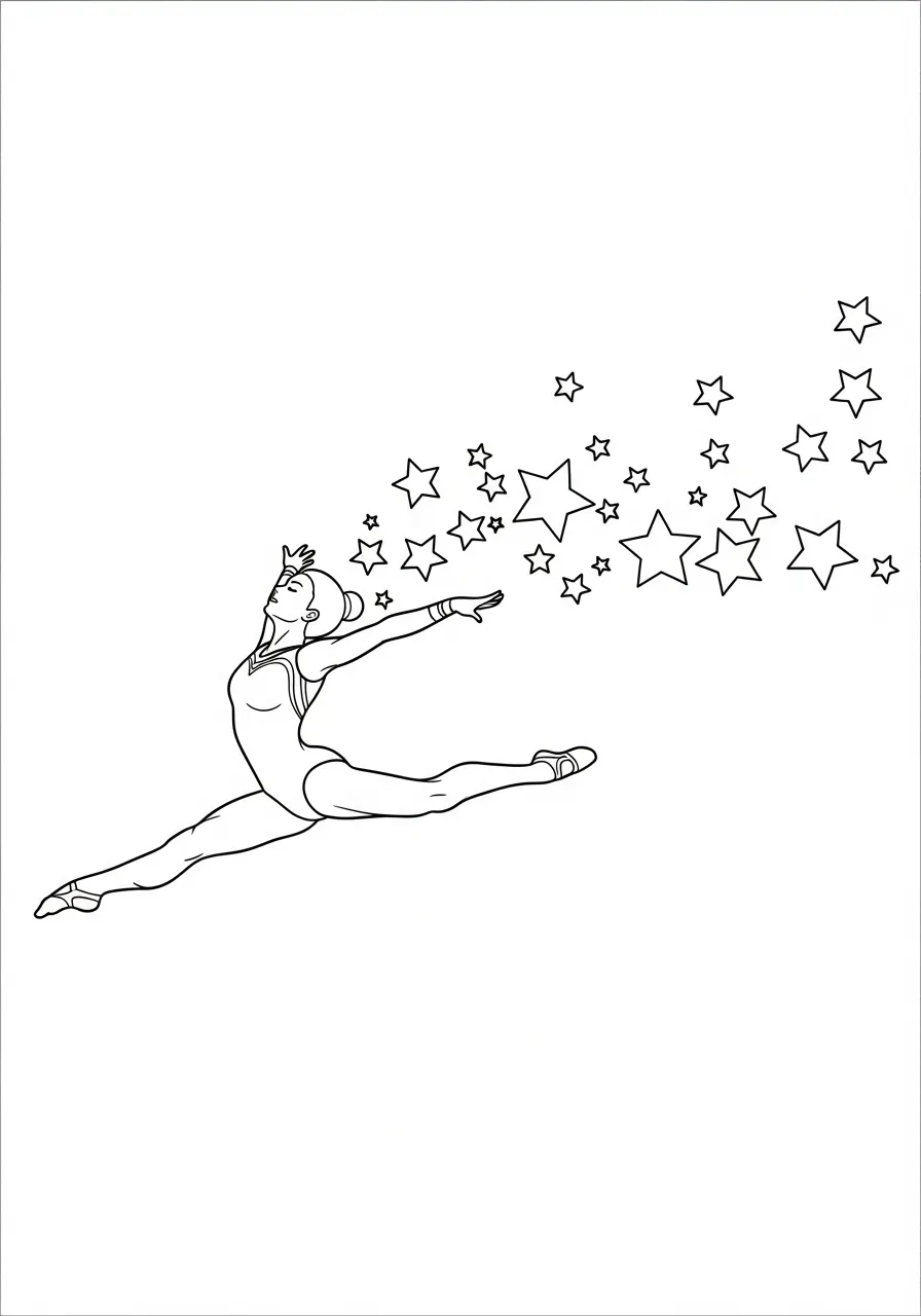 turnster met sterren in de lucht kleurplaat