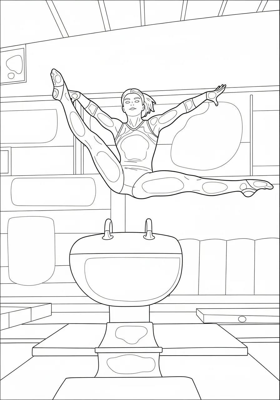 turnster springt over paard kleurplaat