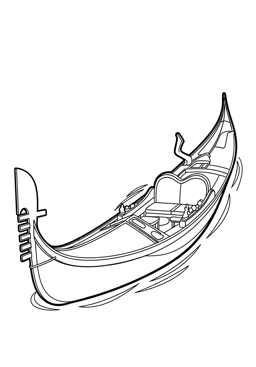 Kleurplaat Boot 31 venetiaanse gondel kleurplaat