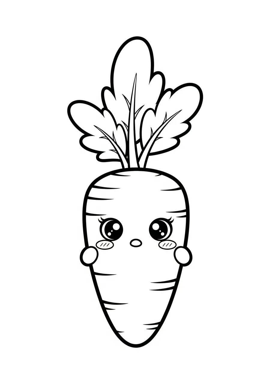 verlegen wortel met grote ogen kleurplaat