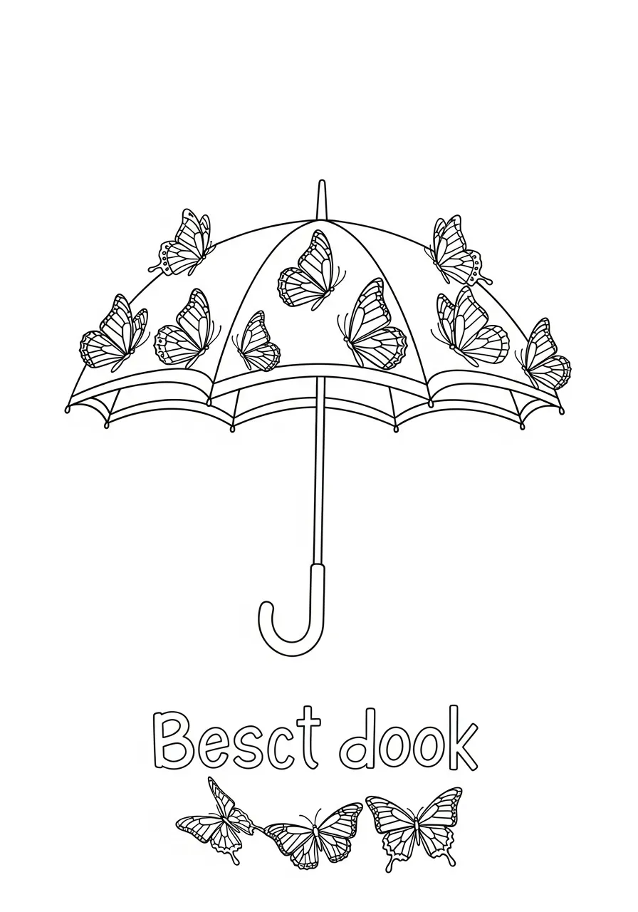 Paraplu Kleurplaat 34 vlinder paraplu kleurplaat