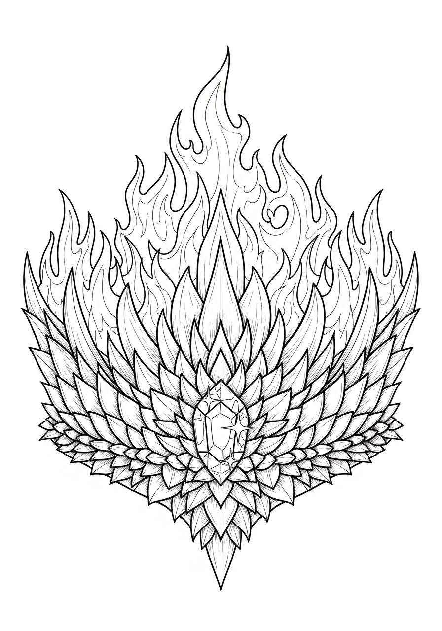 Kroon Kleurplaat 10 vurige fantasie vleugel kroon kleurplaat