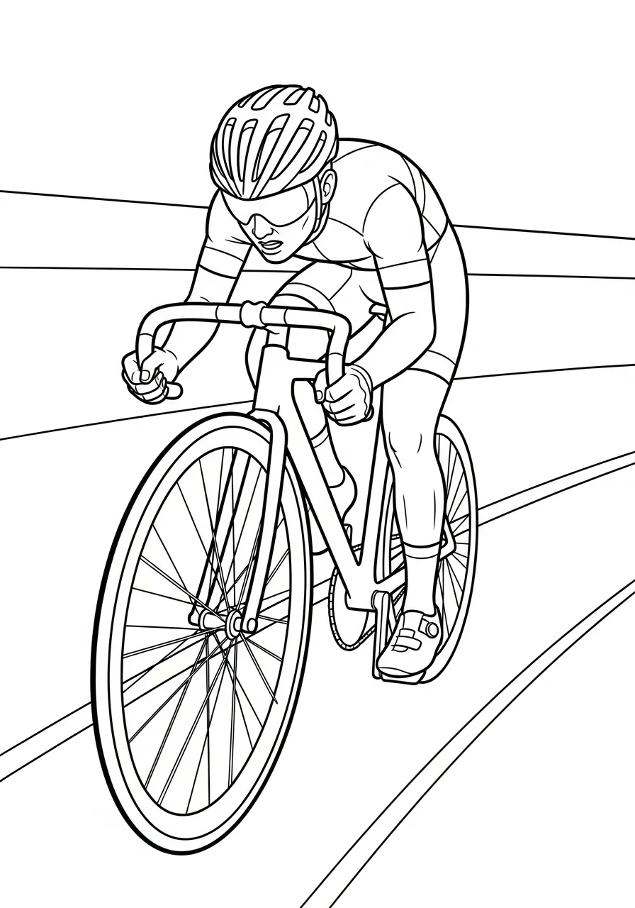 Kleurplaat Olympische Spelen 39 wielrennen race kleurplaat