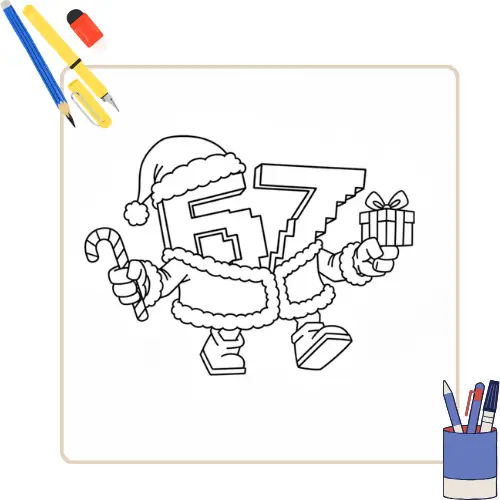 67 Brainrot Kerst Kleurplaat thumbnail