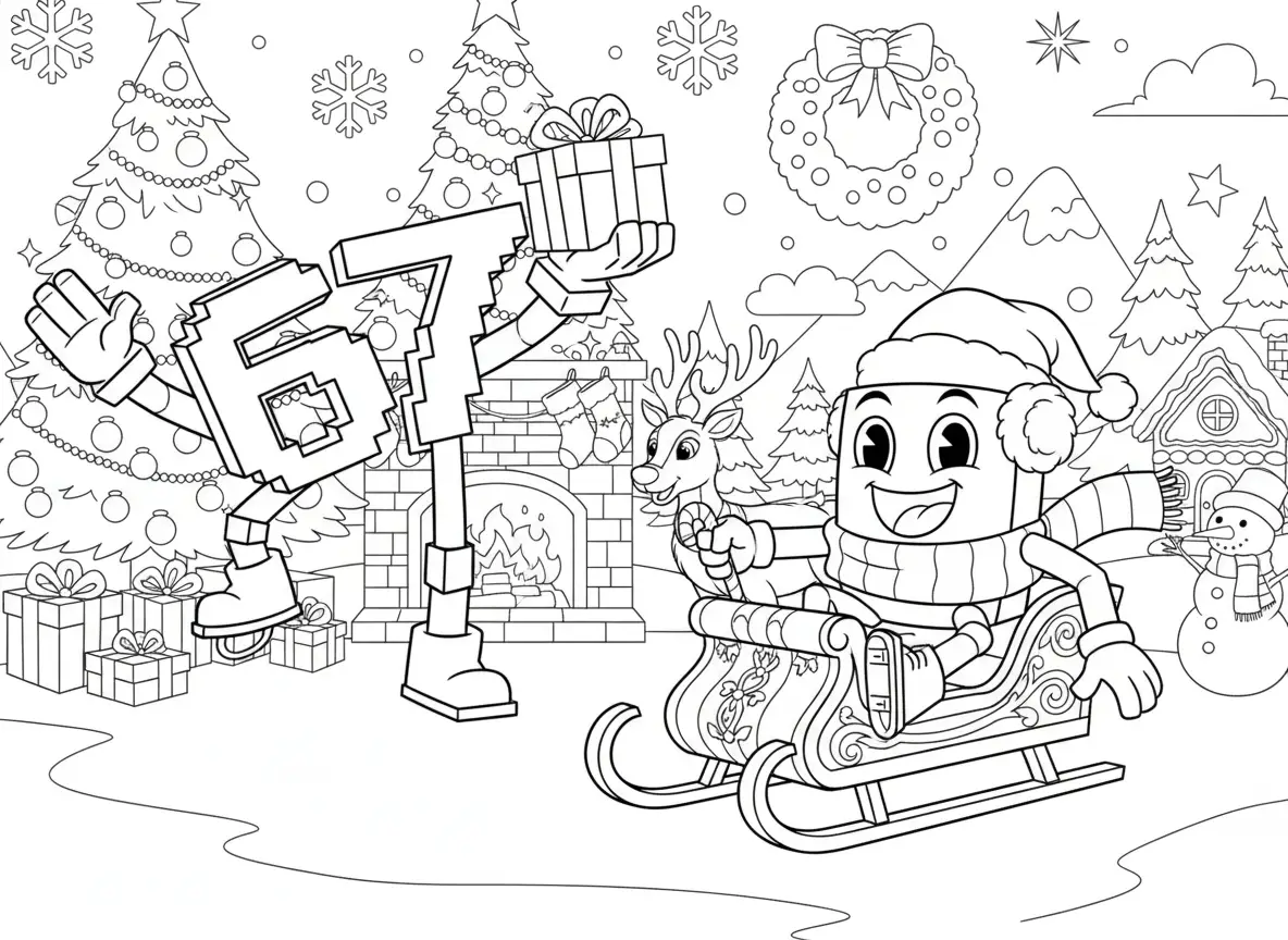 67 Brainrot Kerst Kleurplaat 16 67 Brainrot Kerst Kleurplaat 8